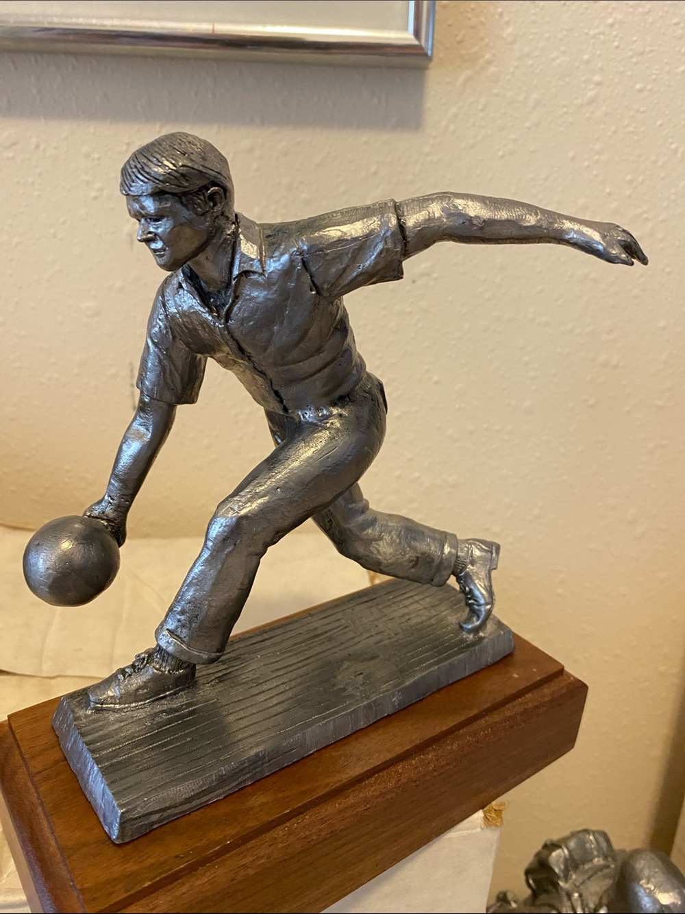 Vintage Michael Ricker Pewter "Tom the Bowler" #282/675 Signed Scuplture 7.5"